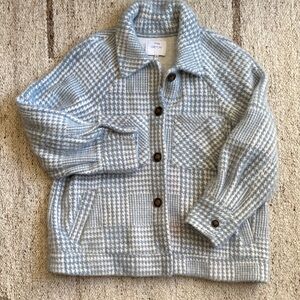 Greylin Blue and White Checkered Teddy Jacket